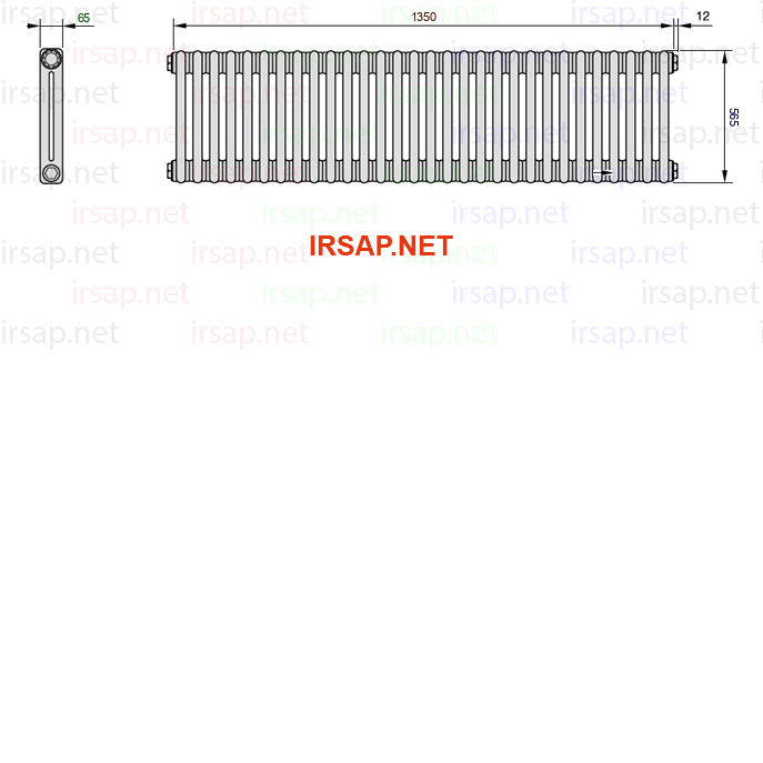 чертеж радиатора Irsap Tesi 20565-3020565-30-14-01